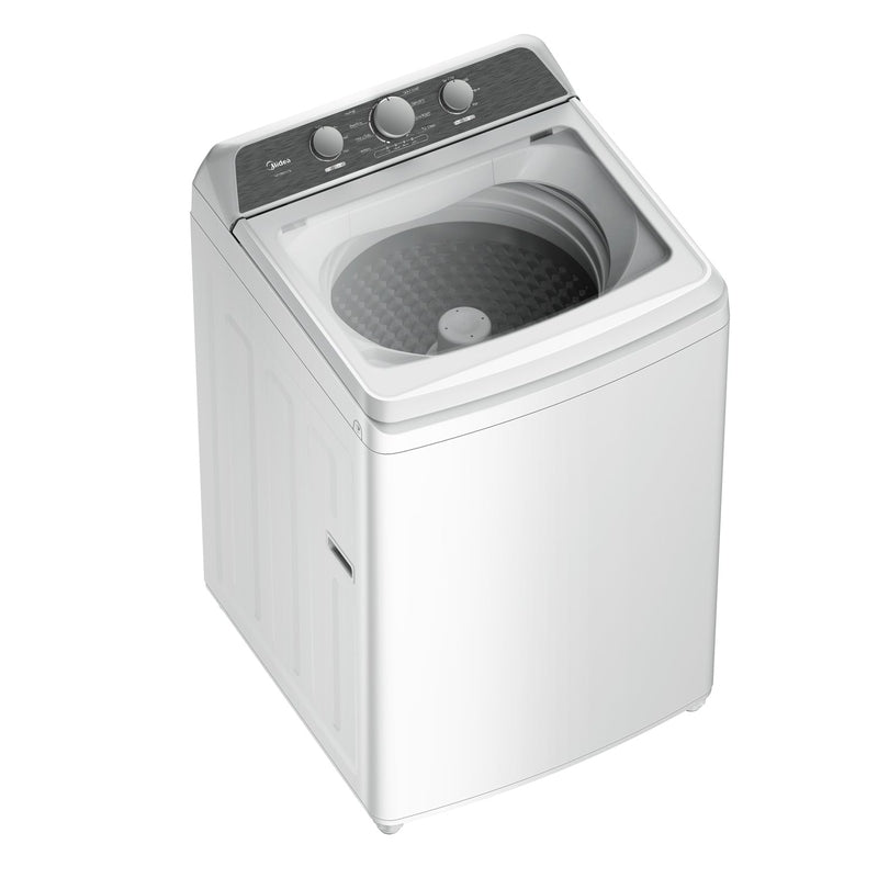 Midea: 4.1 CF Top Load Washer, Agitator, Stainless Tub - White