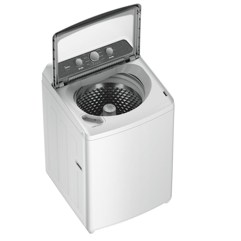 Midea: 4.1 CF Top Load Washer, Agitator, Stainless Tub - White