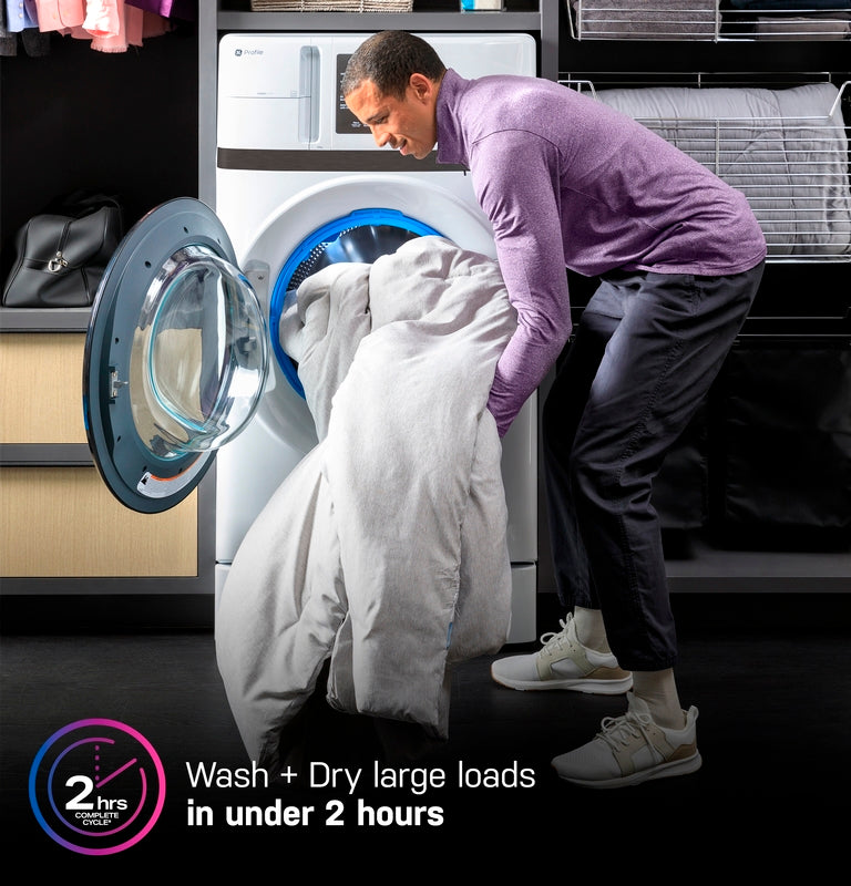 GE: Profile 4.6 cu. ft. Capacity UltraFast Combo with Ventless Inverter Heat Pump Washer/Dryer