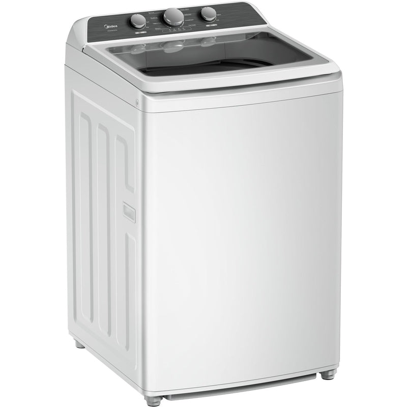 Midea: 4.1 CF Top Load Washer, Agitator, Stainless Tub - White