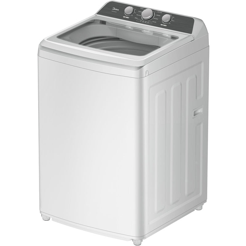 Midea: 4.1 CF Top Load Washer, Agitator, Stainless Tub - White